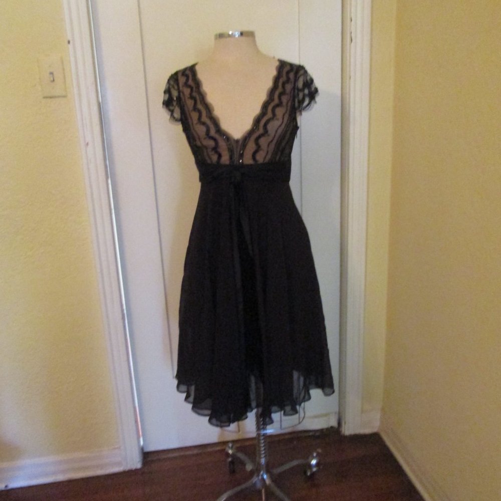 Black Beaded Cocktail Party Dress BCBG Sexy Classy 4